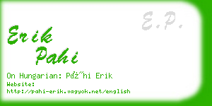 erik pahi business card